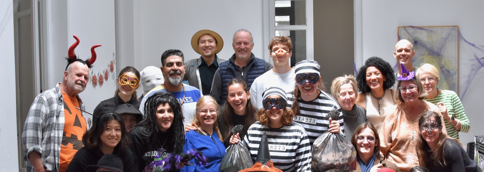 Staff and students disguised at Academia uruguay Spanish