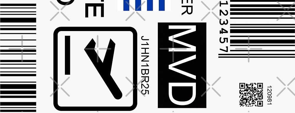 Montevideo airport lugguage sticker